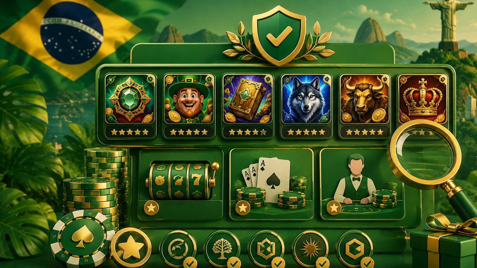 Slots and live casino showcase illustration